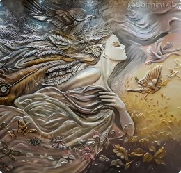 Фотообои De-Art Барельеф девушки